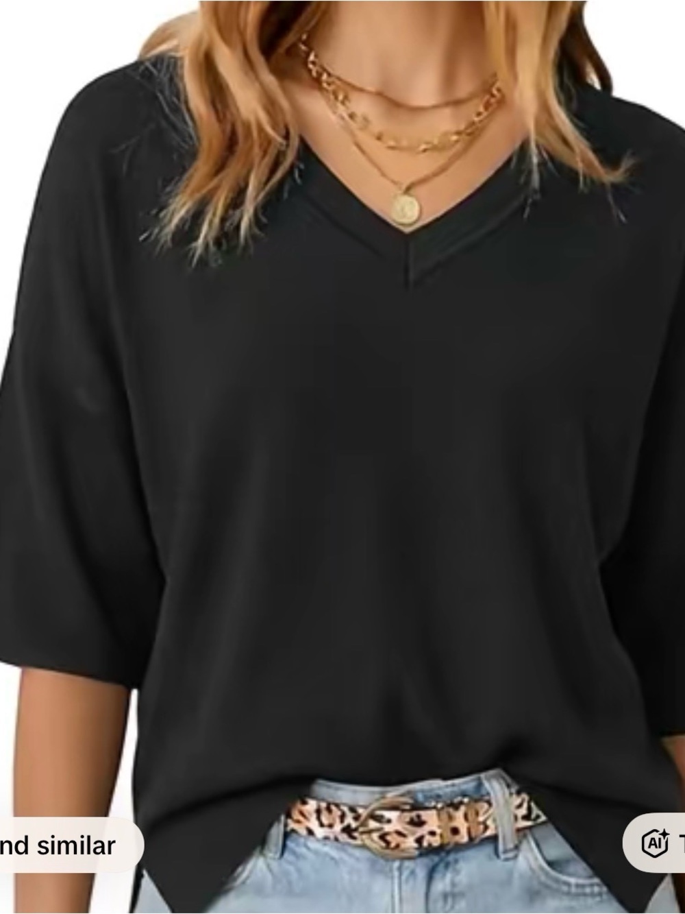 NWT Black V-Neck Short Sleeve Women’s Sweatee